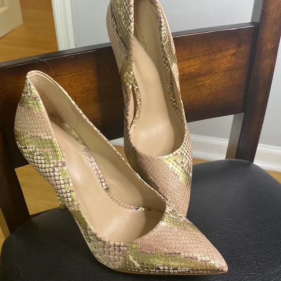 *ALDO* metallic stiletto snakeskin print heels ๐ NWOT - Picture 4 of 9
